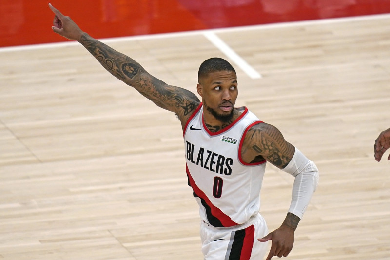 拓荒者球星Damian Lillard。   圖／美聯社／達志影像