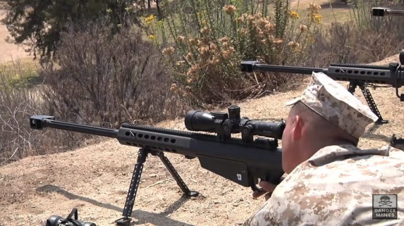 美軍教育訓練使用M107長程狙擊步槍。   圖：YouTube/Gung Ho Vids頻道截圖