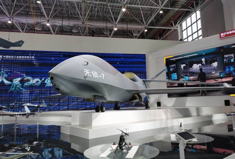 珠海航展首次展出的高空無人偵察機無偵-7是最受矚目的新式裝備，它也被稱為中國版「全球鷹」。   圖:翻攝自彭湃新聞