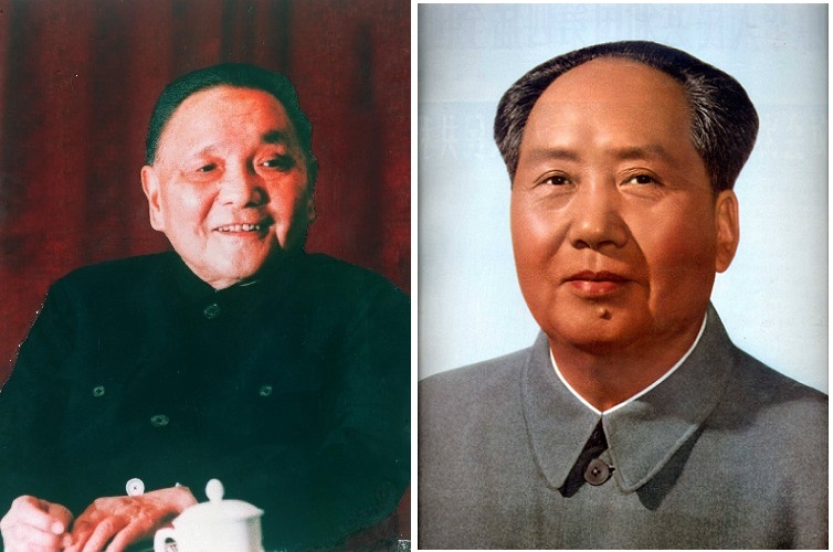 中國共產黨創始人毛澤東（右圖，翻攝臉書），與1978年至1989年間的實際最高領導人鄧小平（左圖，翻攝自中國政府網）具有不容忽視的歷史地位。   圖：新頭殼合成