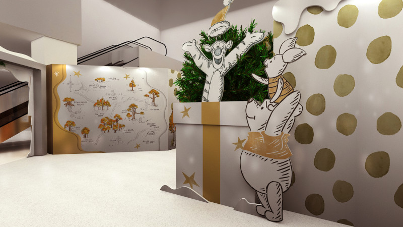 超過200公分的巨大「小熊維尼主題禮物盒場景」。   圖： WeTrust信賴互動行銷／提供