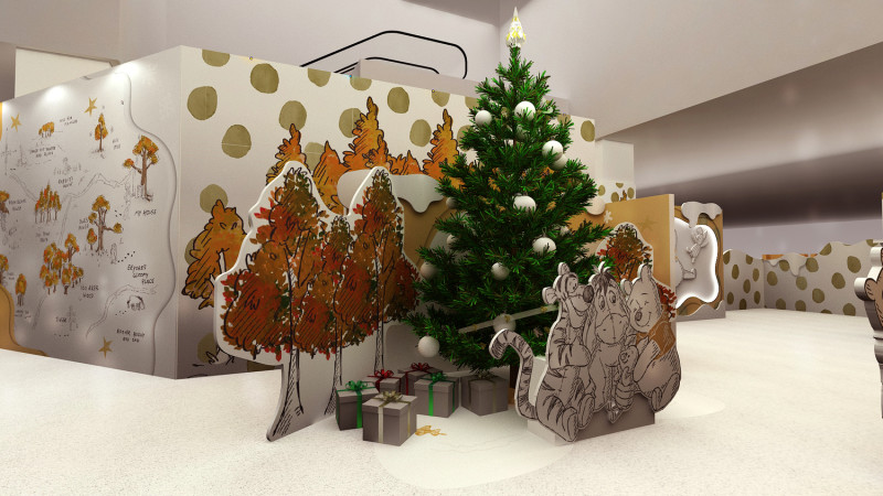擺滿粉絲精心準備的聖誕禮物「百畝森林造型聖誕樹」。   圖： WeTrust信賴互動行銷／提供
