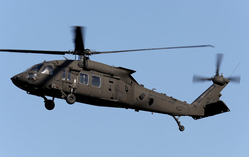 美國陸軍使用的「UH-60黑鷹」直升機。(資料照片)   圖：翻攝環球網