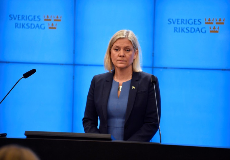 瑞典國會24日投票通過選出瑞典史上第一位女總理安德森，但她在當選不到8小時就辭職下台。   圖：美聯社／達志影像