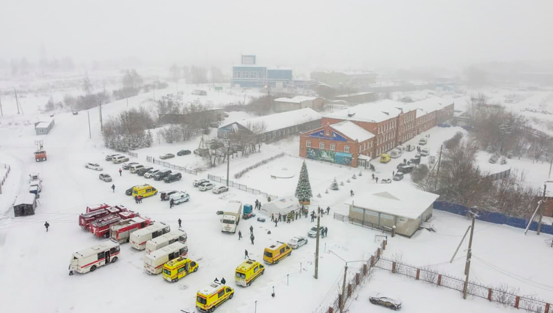 俄羅斯利斯特維亞日娜婭（Listvyazhnaya）地區發生嚴重礦災，釀成52人喪生。   圖 :  達志影像/美聯社