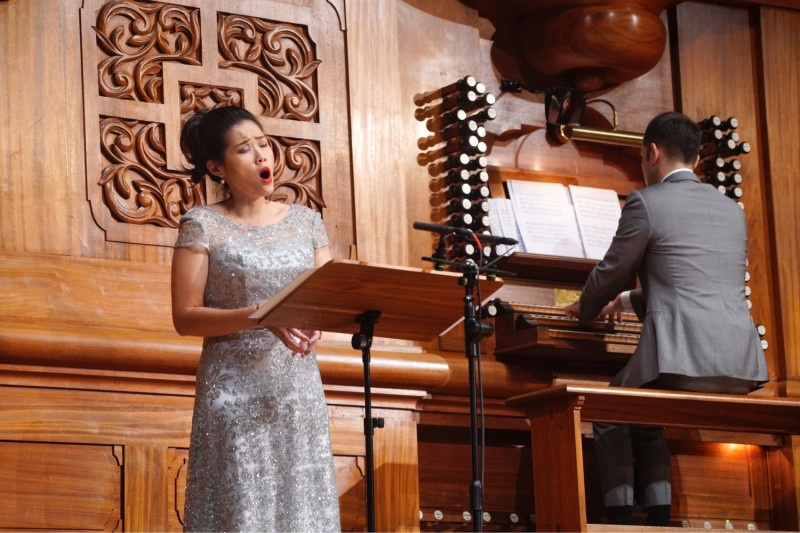 輕歌劇「鳳儀亭」選曲由女高音管風琴的組合演出，台語歌劇詠嘆調非常特別。   圖：郭芝苑音樂協進會提供/張良一拍攝