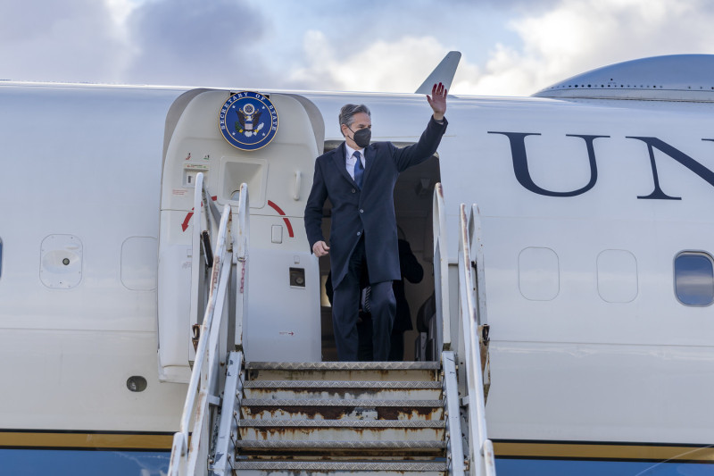 美國國務卿布林肯馬不停蹄，才結束G7會議，隨即將前往東南亞訪問，將造訪印尼、馬來西亞與泰國。   圖：翻攝自美國務院
