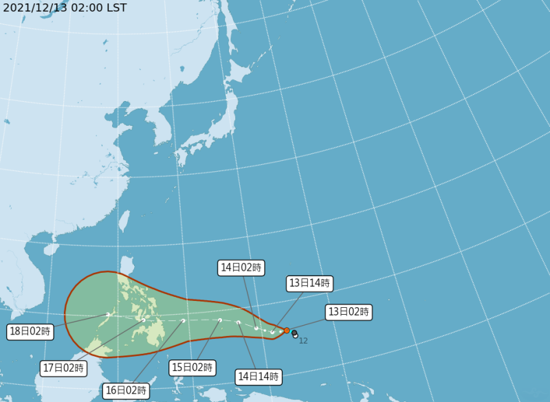 今年第22號颱風「雷伊」最快將在今日生成。   圖：中央氣象局／提供