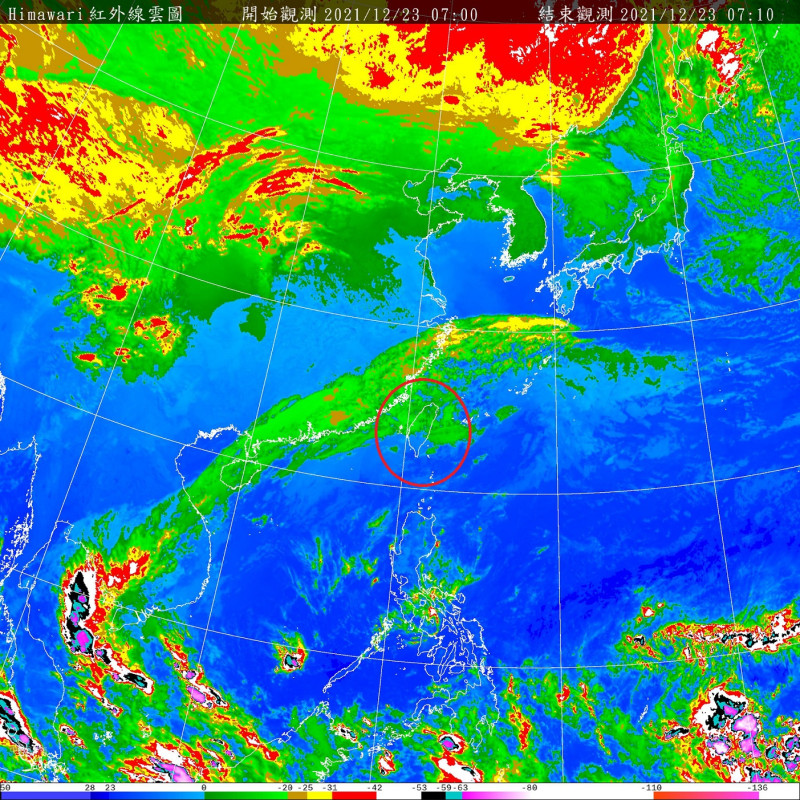 今天雖然水氣減少一些，北部、東北部迎風面還是有短暫雨；而台南以北，包括東半部則要小心強陣風。   圖：中央氣象局/提供