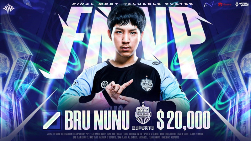 BRU NuNu勇奪本屆FMVP並獲得了 20,000 美元的獎金 圖：Garena/提供