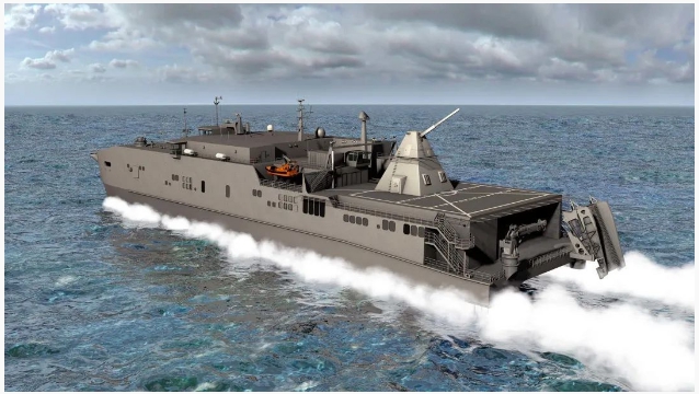 美國海軍曾許諾將電磁軌道砲裝上兩棲運輸船。 (示意圖)   圖：翻攝自環球網