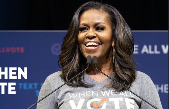曾為美國第一夫人的蜜雪兒‧歐巴馬 (Michelle Obama) 。   圖:翻攝自When We All Vote 推特