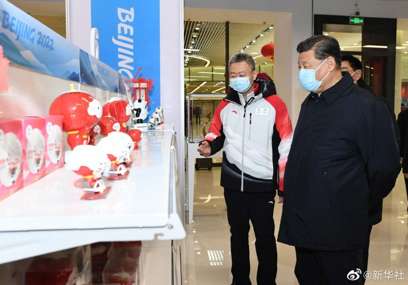 中國國家主席習近平視察北京冬奧場館。   圖 : 翻攝新華社
