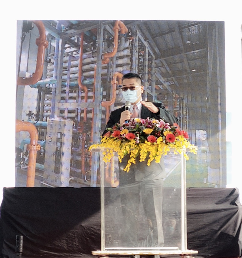 內政部長徐國勇在高雄市長陳其邁的邀約下，今（14）日出席「臨海污水處理廠及再生水廠」啟用典禮。   圖：內政部提供