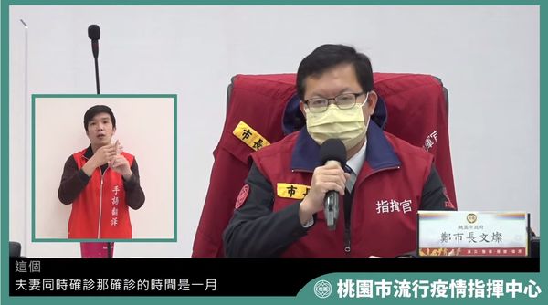 桃園市長鄭文燦今（16）日上午召開防疫記者會表示，西堤群聚部分再新增一對夫妻確診。   圖：翻攝自YouTube