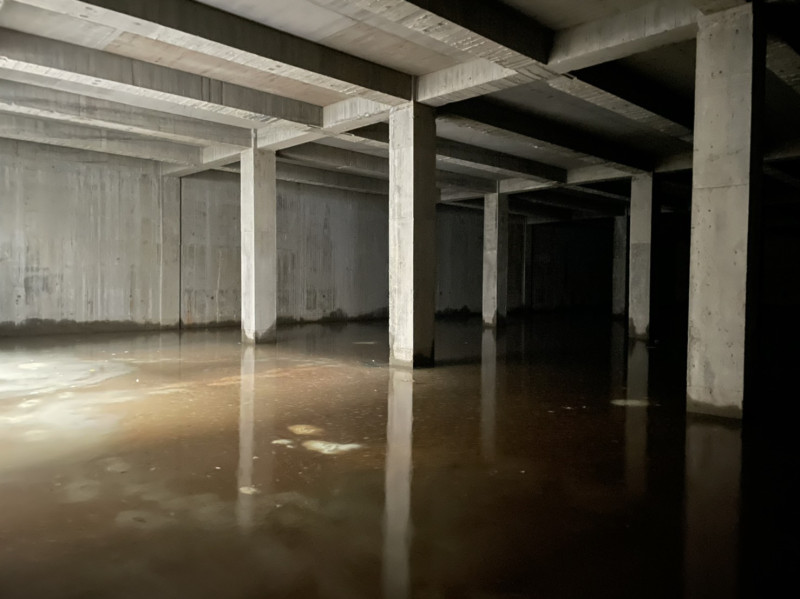 地下貯水槽內部空間。   圖：新北市水利局提供