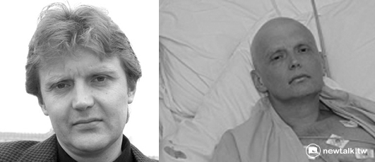 俄羅斯前特工利特維年科（左圖）在普亭上台後避居英國，2006年遭人下毒就醫時，毛髮盡皆脫落（右圖），不治身亡。   圖：翻攝維基網站/新頭殼合成