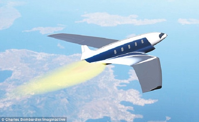 加拿大一工程師發表最新超高速概念客機「Antipode」，可在1小時內搭載10人飛行2萬公里，11分鐘內從紐約飛至倫敦。   圖：翻攝自《每日郵報》