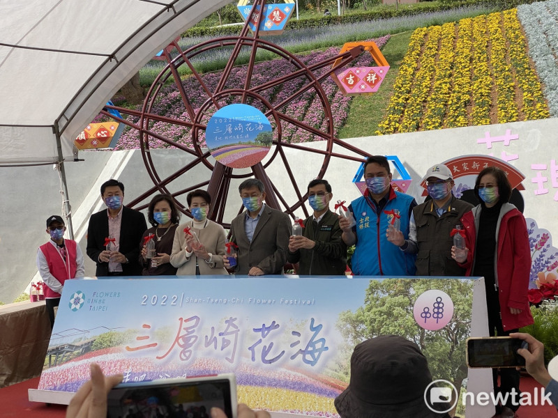 台北市長柯文哲出席北投三層崎花海開幕式活動。   圖：周煊惠 / 攝