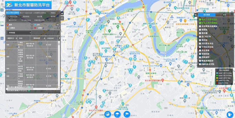 主動式「智慧防汛平台」創新突破，自動監測發出警示，迅速執行應變機制。   圖：新北市水利局提供