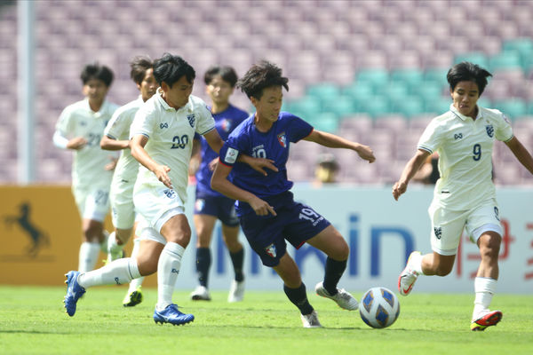 中華女足代表隊出戰泰國，蘇育萱攻下首顆進球。   圖：中華足協提供