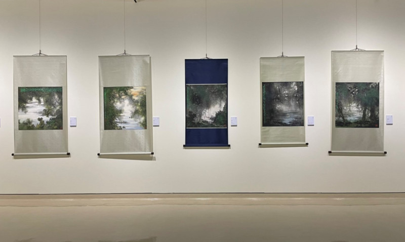 此次展出水墨作品展現氣憾山河氣魄，圖為藝術家潘戍耕參展作品。   圖：新北市文化局提供