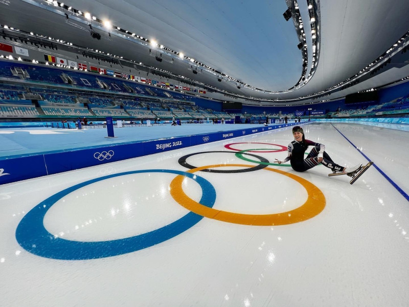 黃郁婷代表台灣參加2022北京冬奧   圖：翻攝自黃郁婷臉書