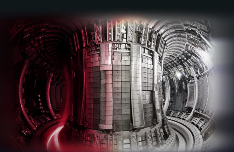 歐洲聯合環狀反應爐（JET）。   圖：翻攝自UKAEAofficial YouTube
