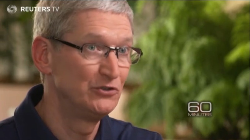 蘋果公司執行長庫克(Tim Cook)在寫給蘋果用戶的公開信上表示，聯邦調查局(FBI)曾經要求公司打造「一扇iPhone的後門」，但蘋果拒絕了。   圖：翻攝自路透TV