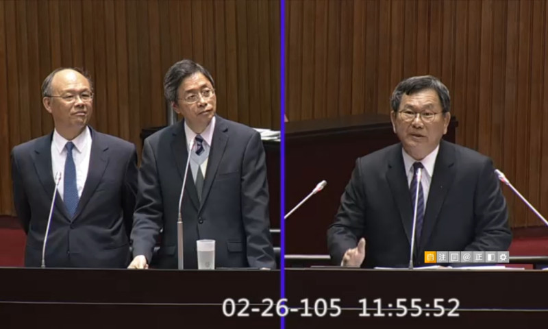 行政院長張善政26日表示，美豬議題沒解決前，美國不會答應台灣加入TPP。   圖：立法院IVOD