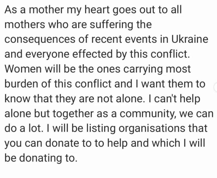 Natalia Vodianova承諾會號召捐款。   圖：翻攝自Natalia Vodianova IG