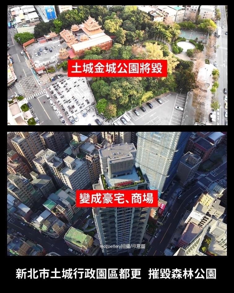 新北土城愛綠協會質疑，為什麼雙北市政府萬大線LG11站，要破壞土城金城公園與土城國小，而且還是《去直取彎》，特地從筆直的金城路上，彎進金城公園、百年的土城國小，靠近民宅4公尺。   圖/《新北看守土城愛綠協會》提供