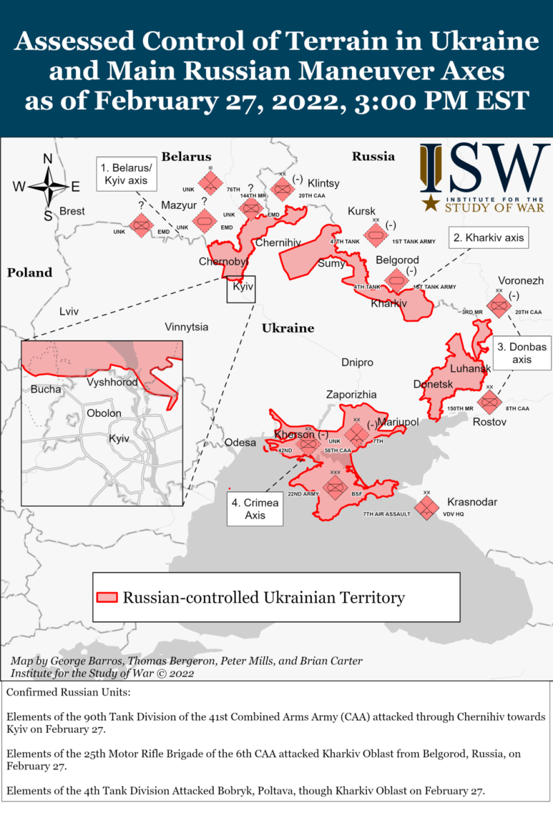 俄軍戰爭路線圖。   圖：翻攝自戰爭研究院ISW官網。