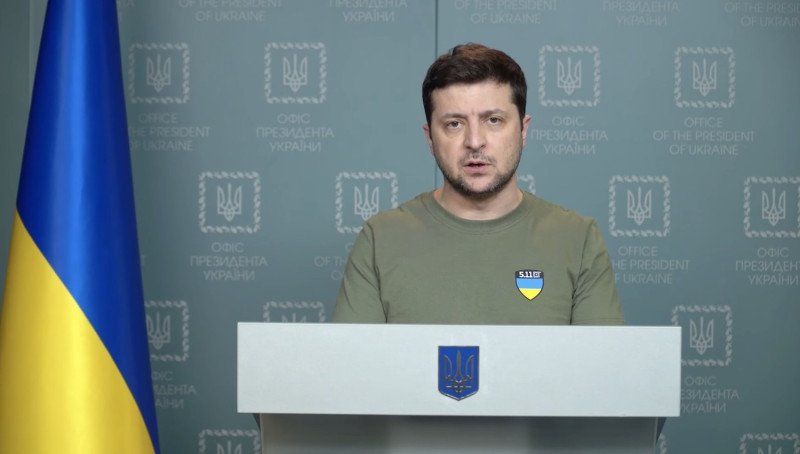 烏克蘭總統澤連斯基（Volodymyr Zelenskyy）在3日證實第一批來自其他國家的志願軍已抵達烏克蘭。   圖：翻攝自澤連斯基臉書