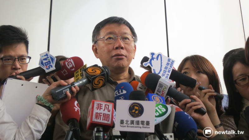 媒體報導，台北市長柯文哲為尋求連任曾同意設立白色力量協會，不過，柯文哲6日受訪時，則予以否認。   圖：呂佳峻/攝