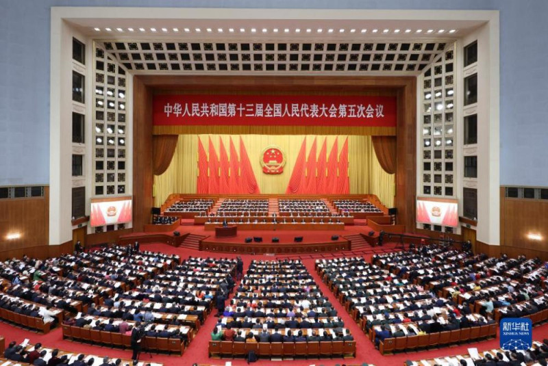 中國兩會登場重申「解決台灣問題」。   圖 : 翻攝自新華網