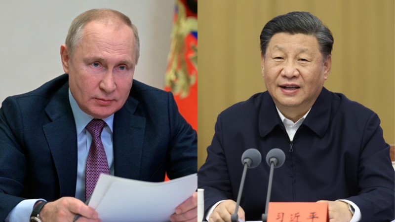 中國國家主席習近平（右）與俄羅斯總統普丁。   圖：達志影像美聯社／中國政府網（新頭殼合成）