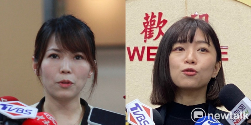 台北市發言人陳智菡（左）及台北市議員林穎孟（右）。（新頭殼合成）   圖：周煊惠 / 攝（資料照）