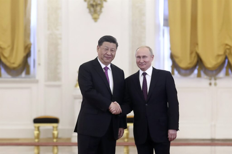 中國國家主席習近平（左）及俄羅斯總統普丁（右）。   圖：翻攝自中新社(資料照)