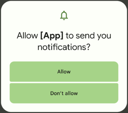 Android 13所有的應用程式現在向用戶傳送通知之前需先請求通知權限。   圖：翻攝自Android Developers 官網