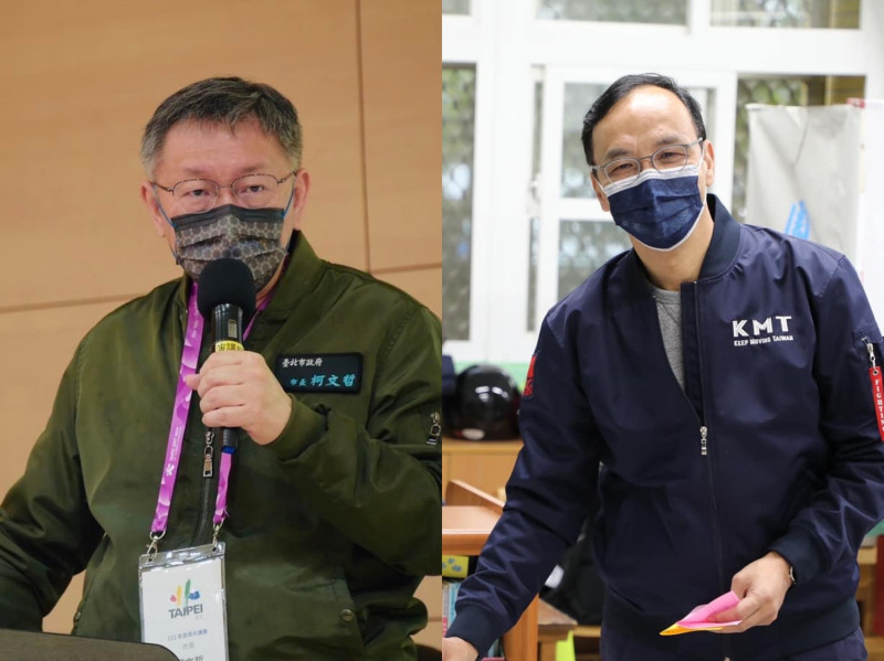 台北市事長柯文哲（左）國民黨黨主席朱立倫（右）。   圖：擷取自柯文哲、朱立倫臉書 (新頭殼合成)