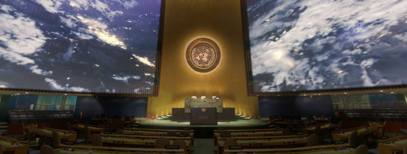 俄羅斯外長拉夫羅夫稱，美國正試圖建立聯合國的替代品。   圖：截自臉書United Nations