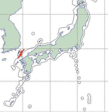 日本防衛省 22 日發佈消息稱，一艘俄羅斯海軍偵察船 20 日在長崎縣對馬海峽間的海域往返航行。   圖 : 翻攝自日本防衛省