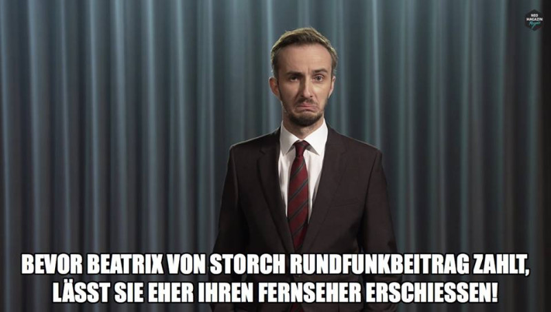 德國諷刺節目主持人波默曼遭提告，目前節目暫停，也接受警方保護。   圖：翻《Neo Magazin Royal》臉書
