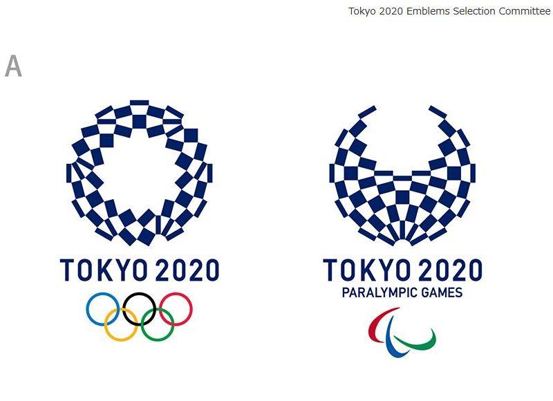 東京奧運會與殘障奧運會的會徽傳出涉及剽竊後重新評選，有4作品入圍。東京奧運委員會25日投票選定A作品「組市松紋」。   圖：翻攝2020年東京奧運官網