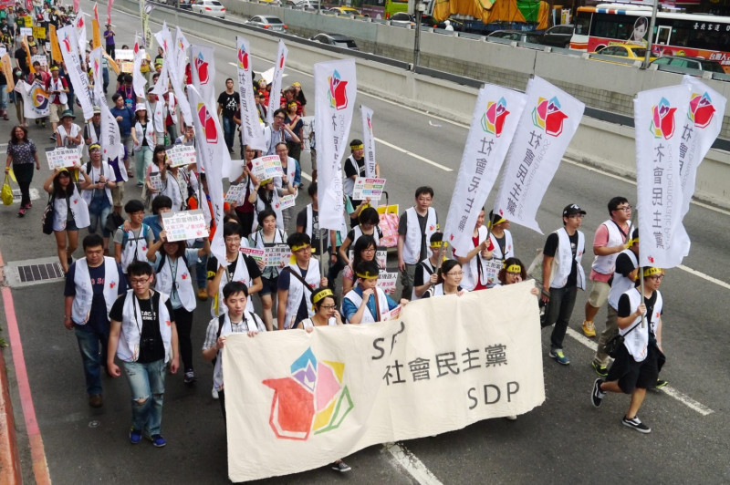 社民黨1日參與五一勞動節遊行。   圖片來源：社民黨提供