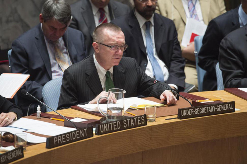聯合國負責政治事務的副秘書長費爾特曼，4日向安理會提出工作匯報。   圖：聯合國圖片／Eskinder Debebe