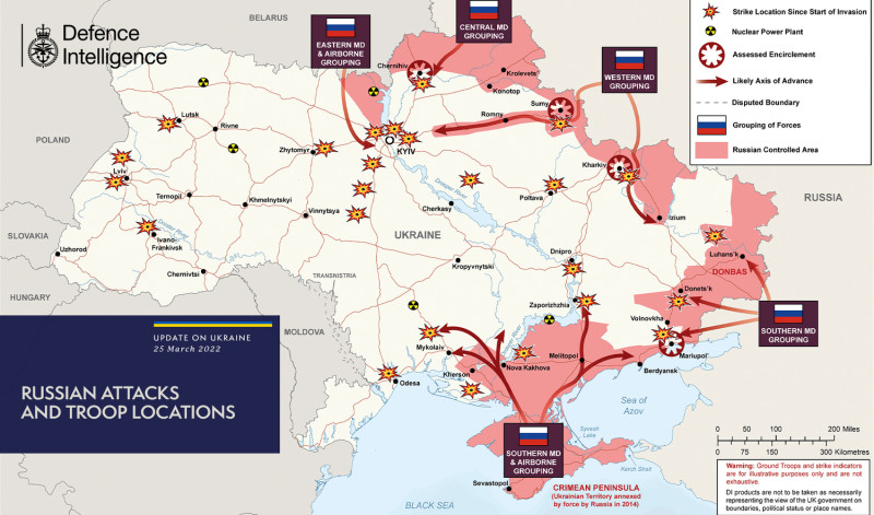 英國國防部發布的最新烏俄戰爭情資。   圖：翻攝自英國國防部臉書