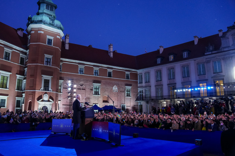美國總統拜登在波蘭首都華沙發表重要演說。   圖/President Biden @POTUS 推特