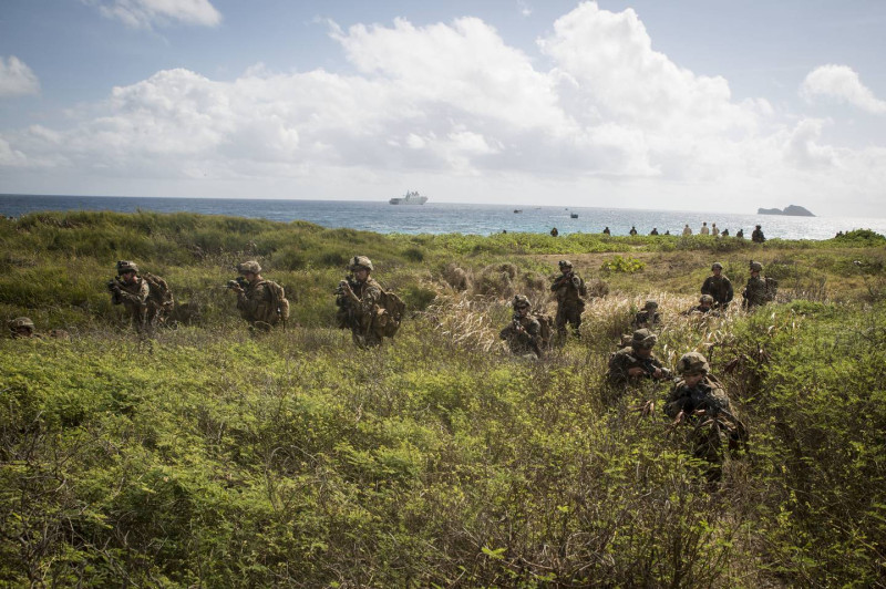 2018 年 7 月的環太平洋 (RIMPAC) 演習。   圖:美國海軍陸戰隊